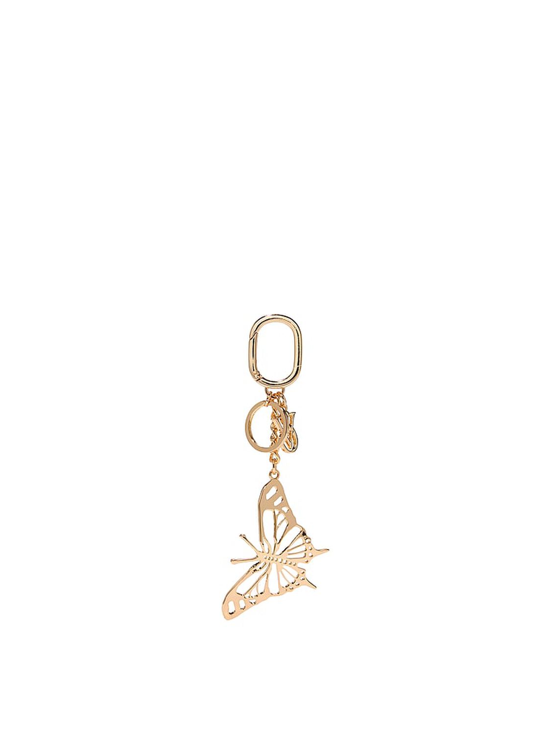 vs Victoria's Secret Butterfly Bag Charm Keychain Gold Butterfly 1 of 2 