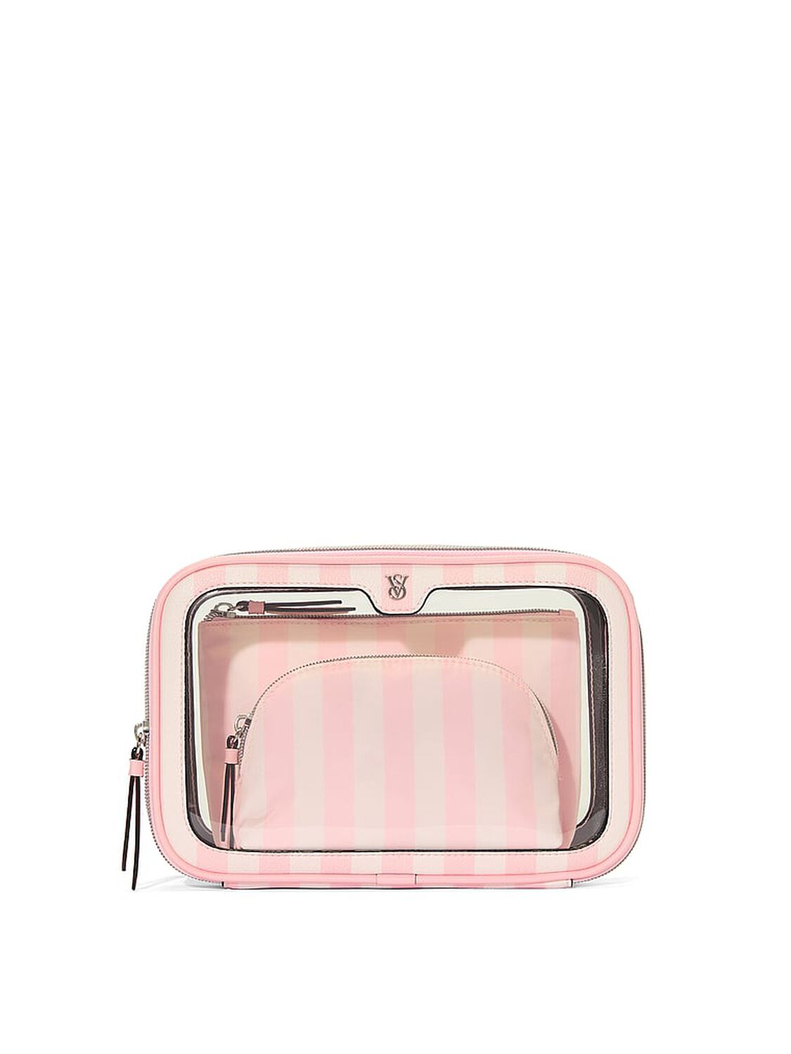 vs Victoria's Secret 3-Piece Makeup Bag Heritage Stripe 1 of 3 