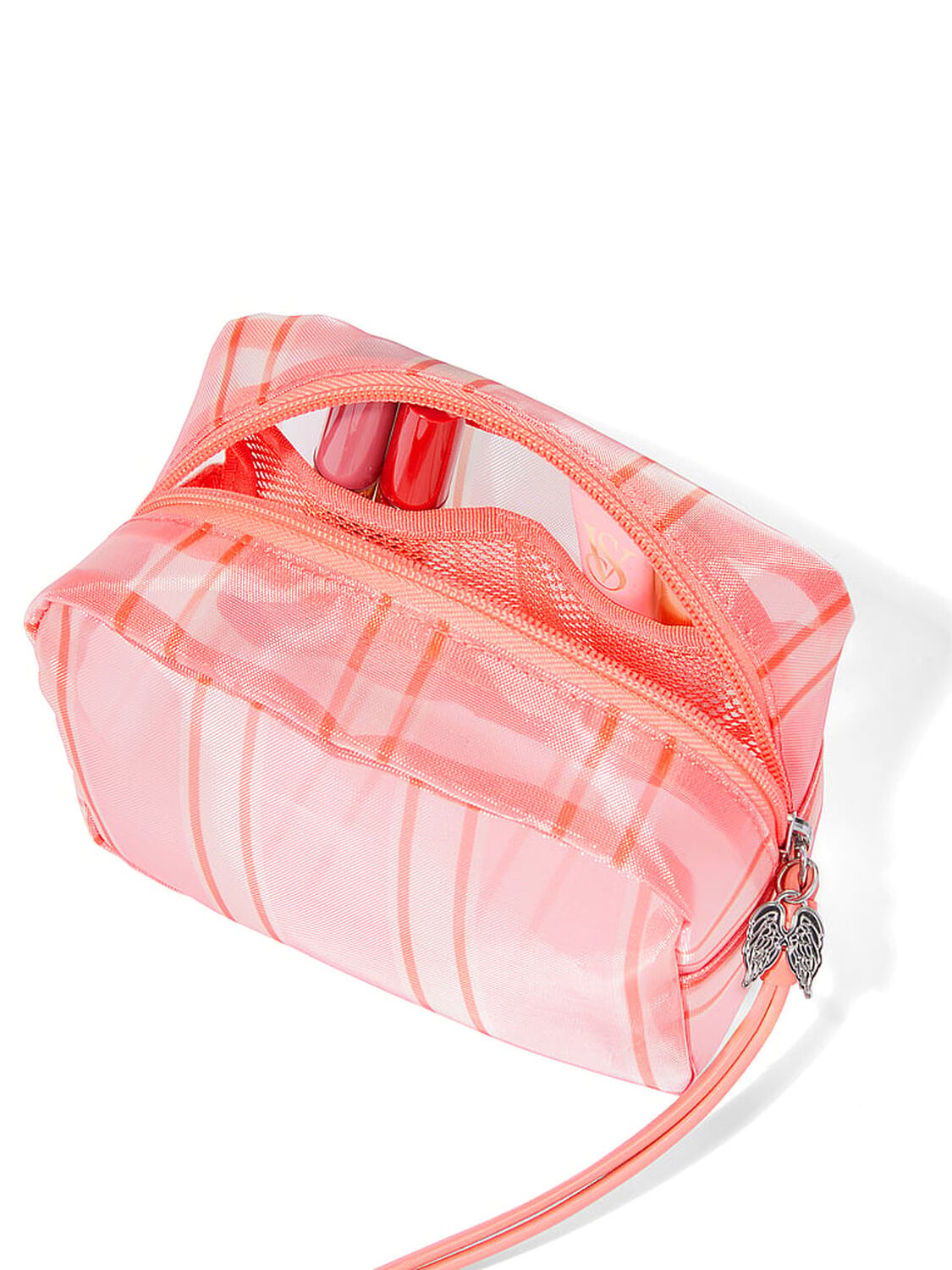 vs Victoria's Secret Travel Makeup Bag Coral Mesh 3 of 3 