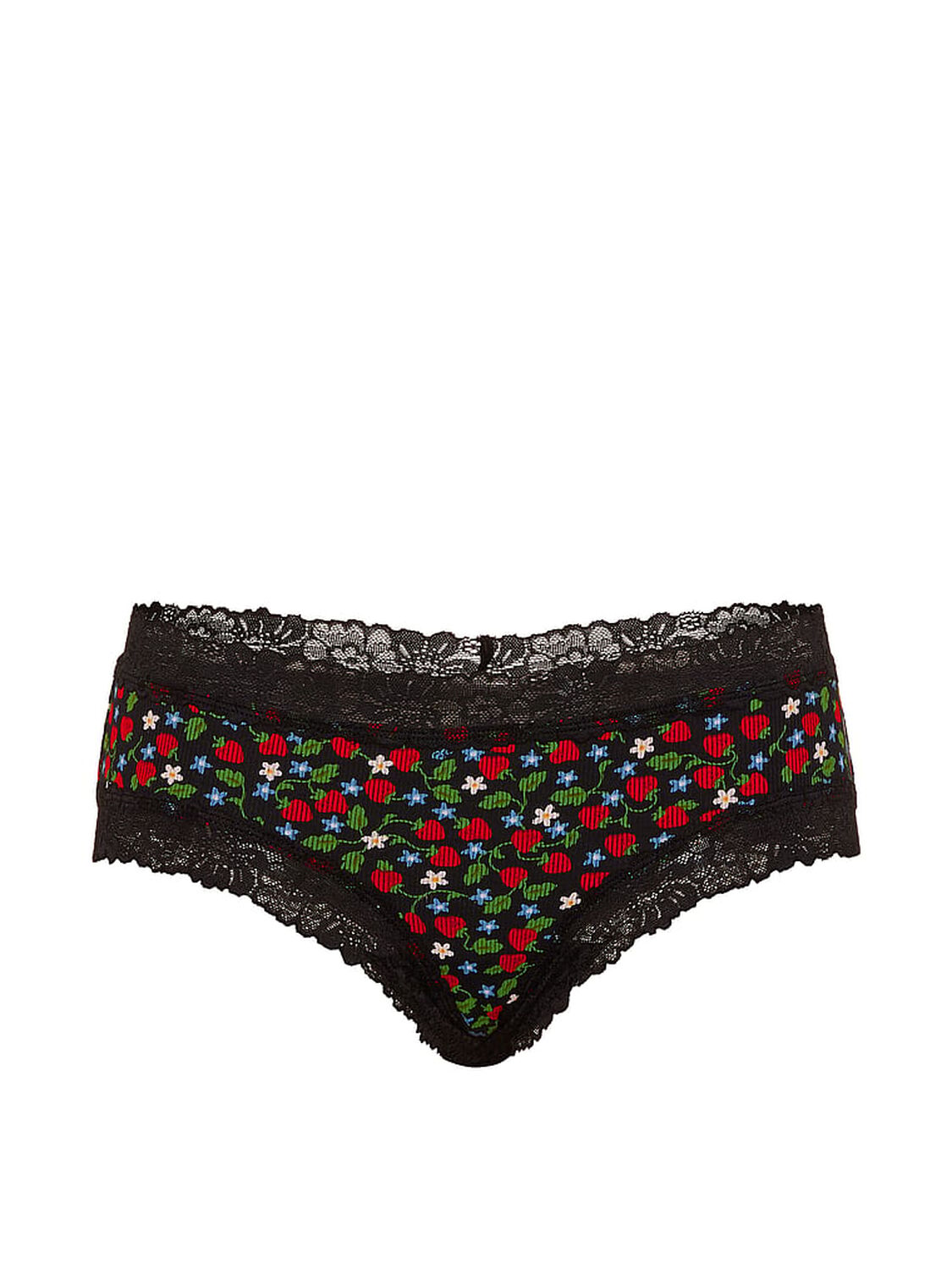 pink Pink Cotton Lace Trim Cheeky Panty Black Strawberry 3 of 3 