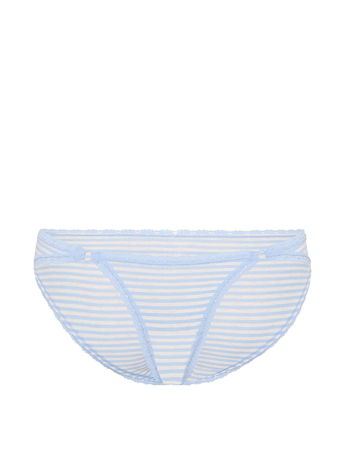 pink Pink Cotton Lace-Trim Cheeky Panty Heather Blue Dancer Stripe Print 3 of 3 
