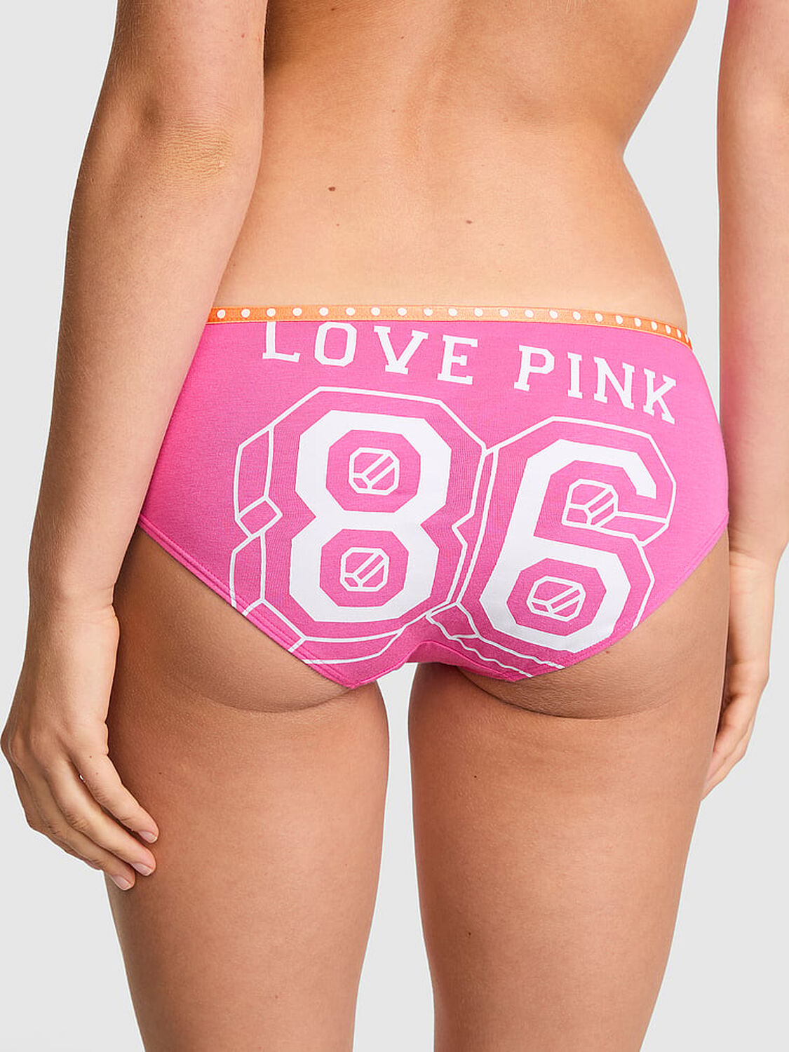 pink Pink Logo Cotton Hiphugger Panty Sizzling Strawberry 2 of 3 