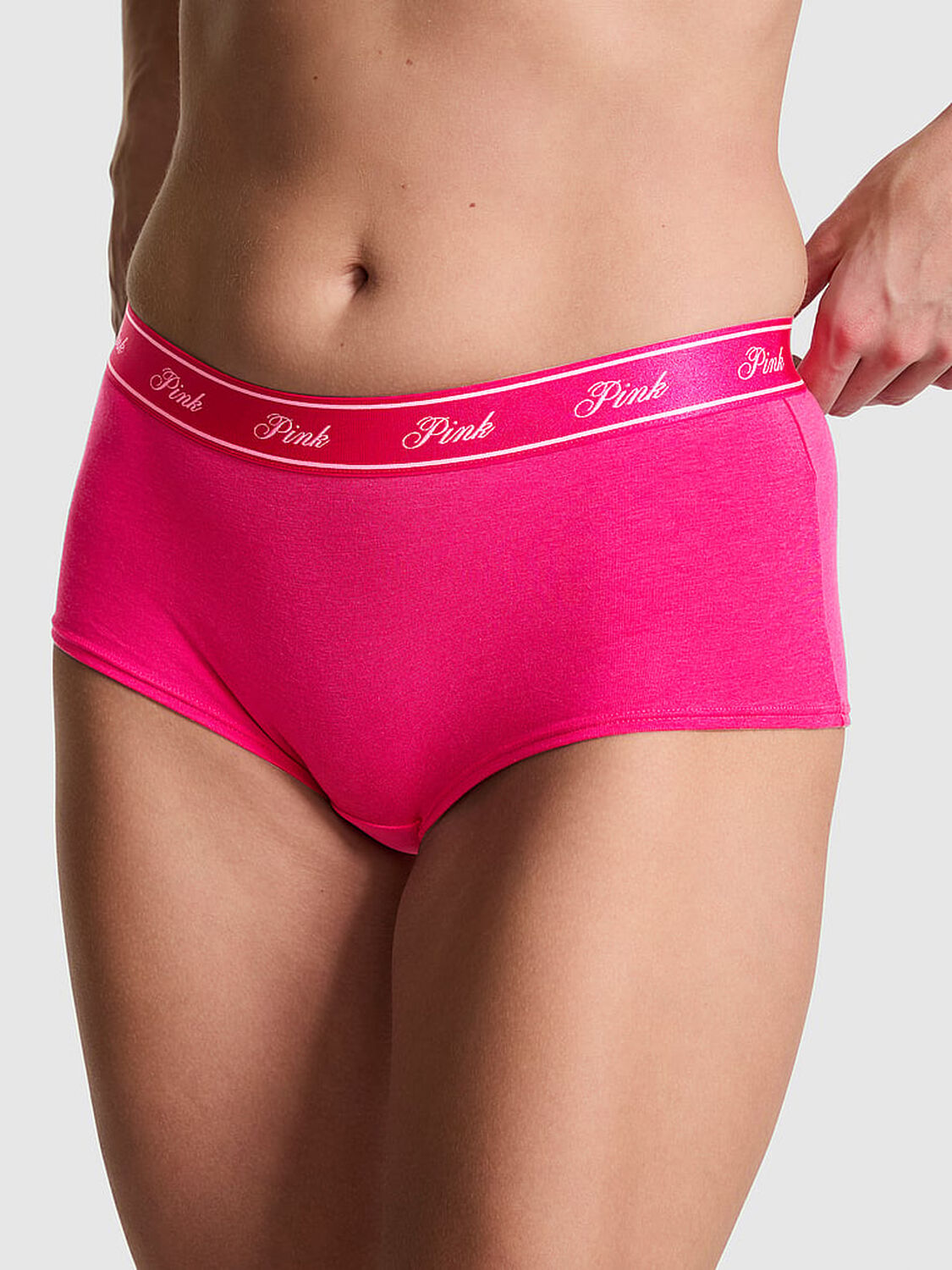 pink Pink Logo Cotton Boyshort Panty Hot Stuff 1 of 3 