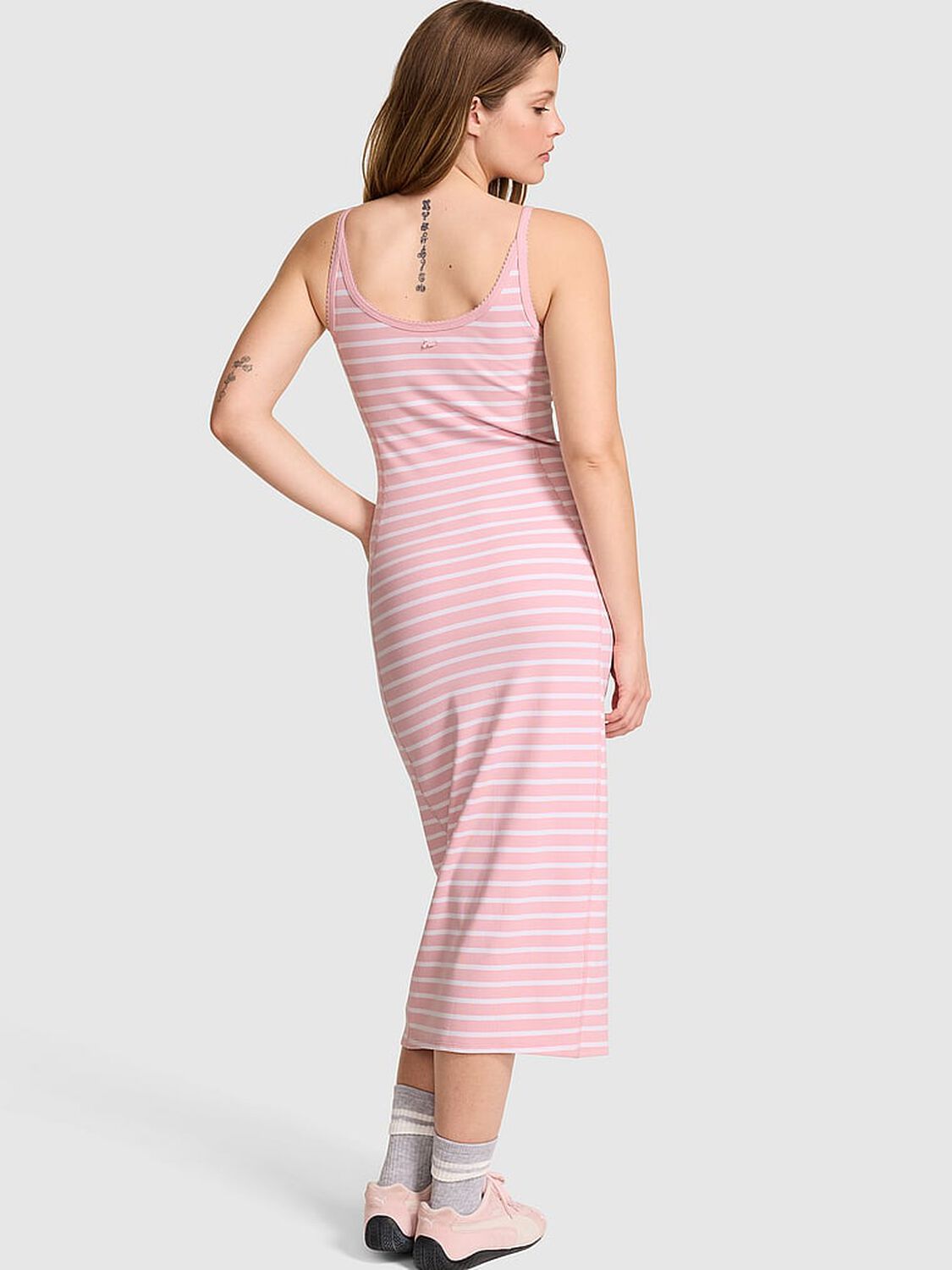 pink Pink All-Day Soft Rib High-Neck Midi Dress 2 of 3 