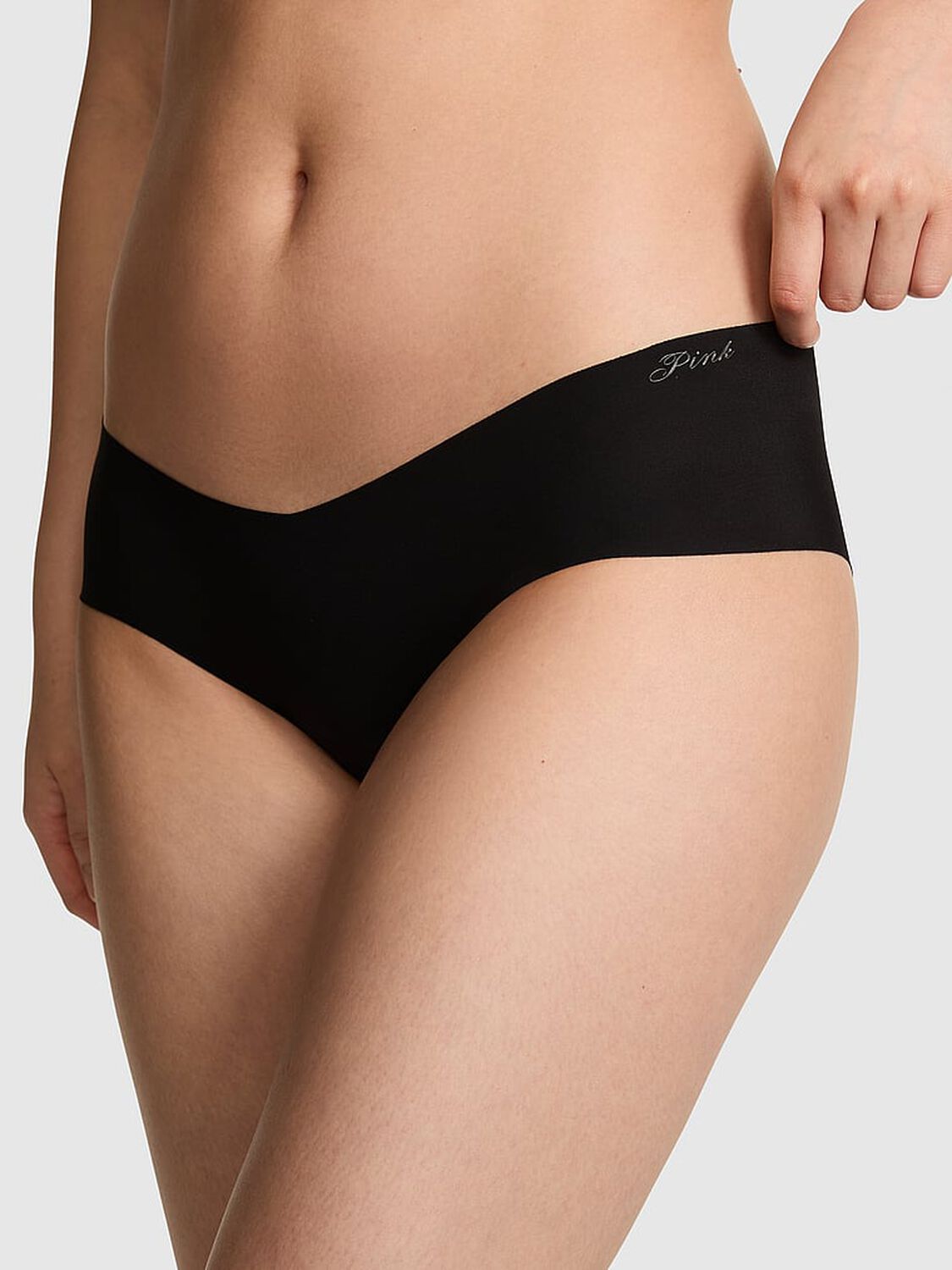 pink Pink No-Show Hiphugger Panty Black 1 of 3 