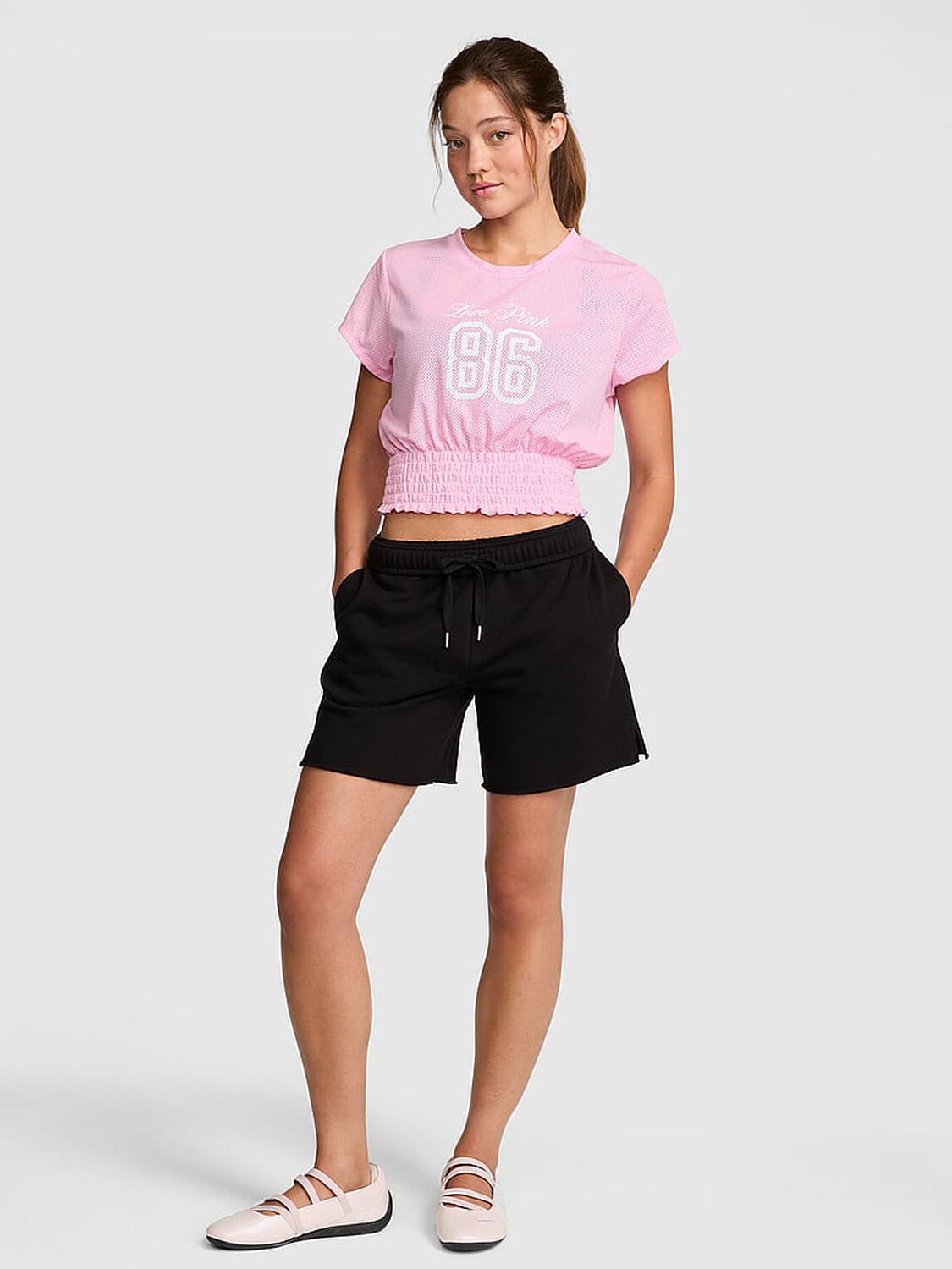 pink Pink Campus Fleece&trade; Shorts Pure Black 1 of 3 