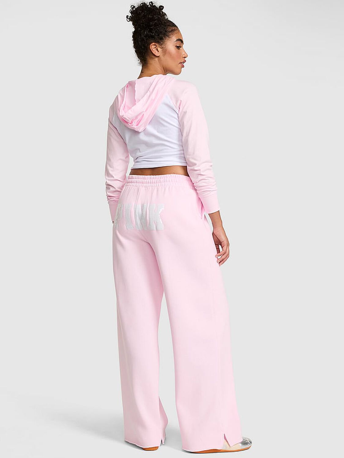 pink Pink Campus Fleece&trade; Wide-Leg Split-Hem Sweatpants Pink Tulip 2 of 3 