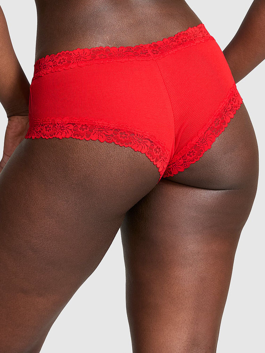 pink Pink Wink Lace-Trim Cheeky Panty Bright Vermillion 2 of 3 