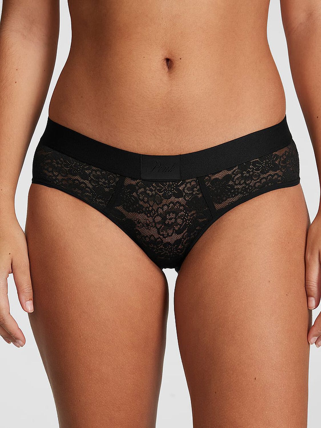 pink Pink Wink Logo Hiphugger Panty Pure Black 1 of 3 