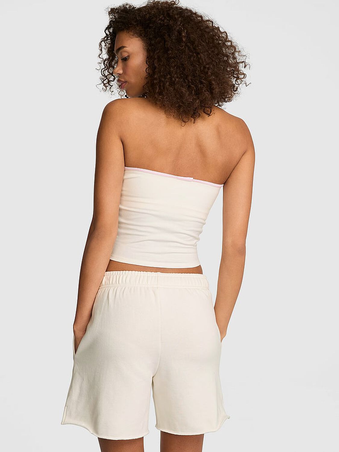 pink Pink All-Day Cotton&trade; Ruched Front-Tie Tube Top 2 of 3 