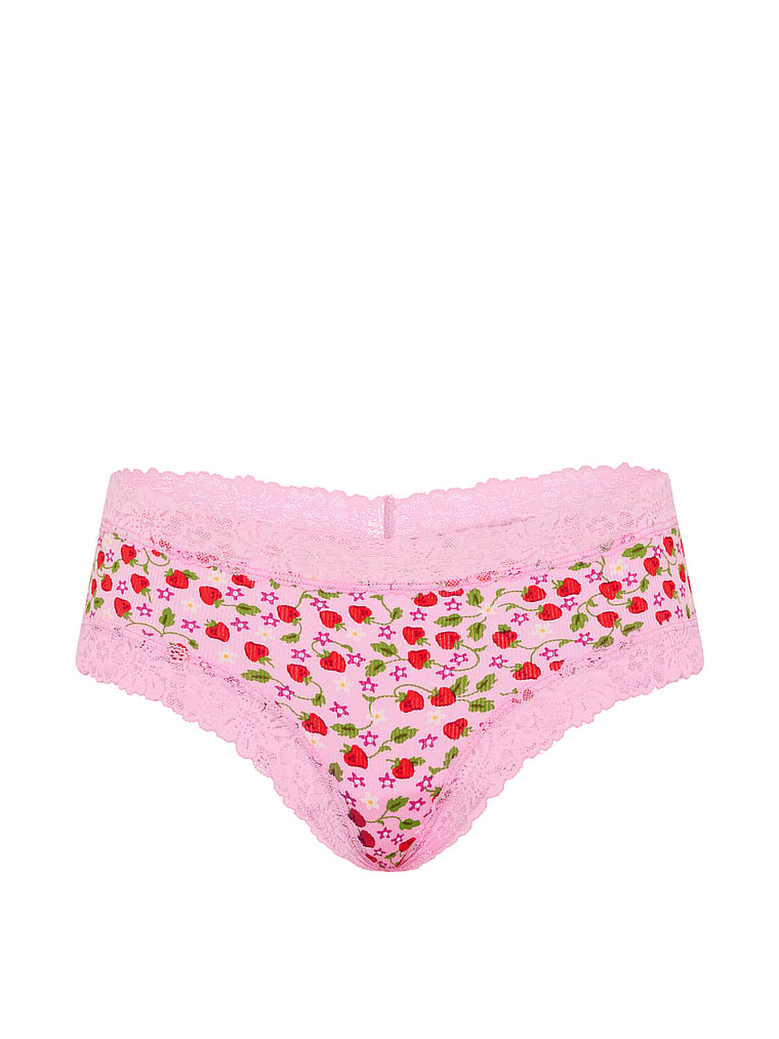 pink Pink Cotton Lace Trim Cheeky Panty Pink Lollipop Strawberry 3 of 3 