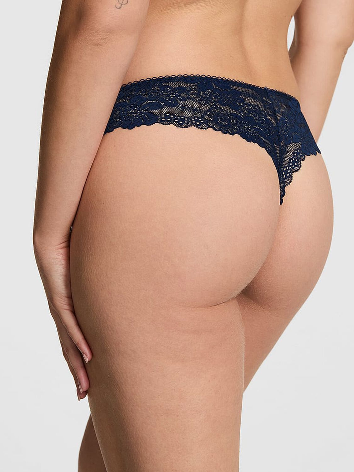 pink Pink No-Show Thong Panty Noir Navy 2 of 3 
