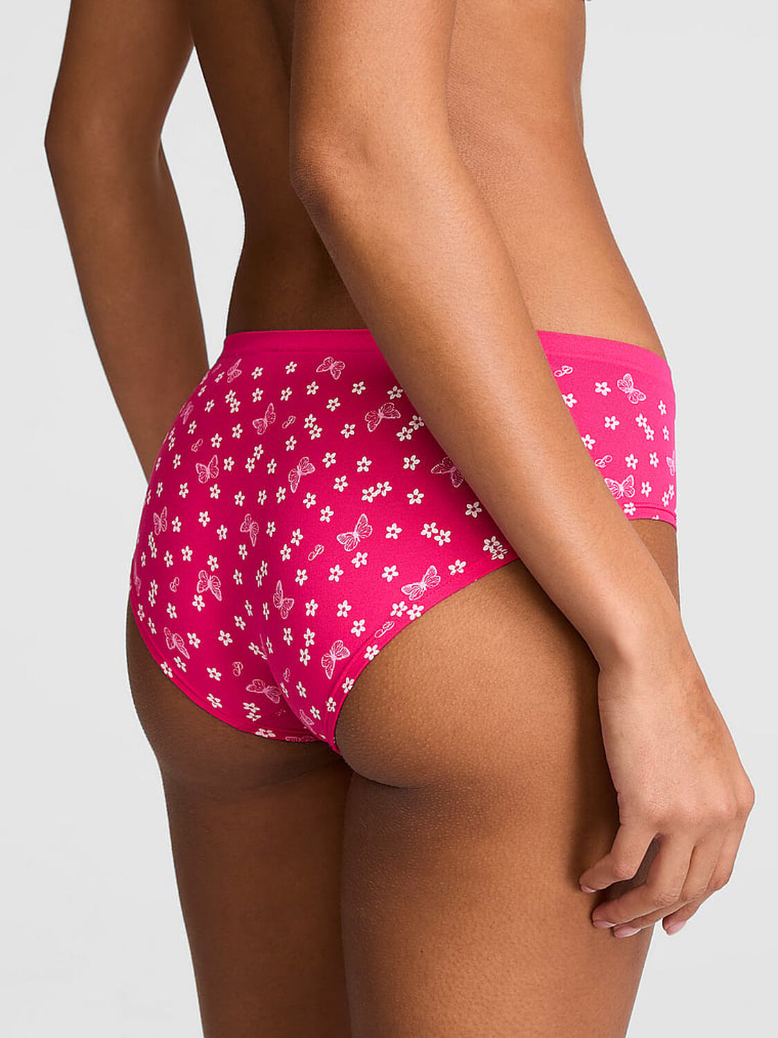 pink Pink Seamless Hiphugger Panty Hot Stuff Butterfly Hibiscus Print 2 of 3 