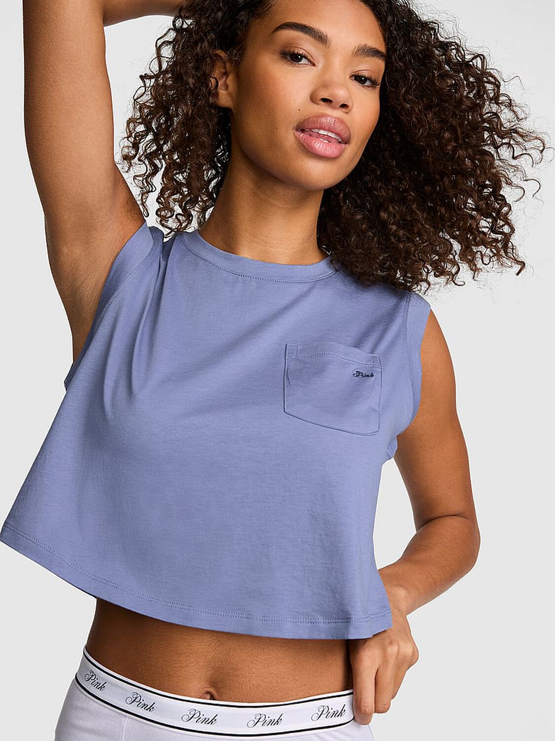 vs Pink Light as Air Jersey Cropped Tank Top Dusty Iris 1 of 2 