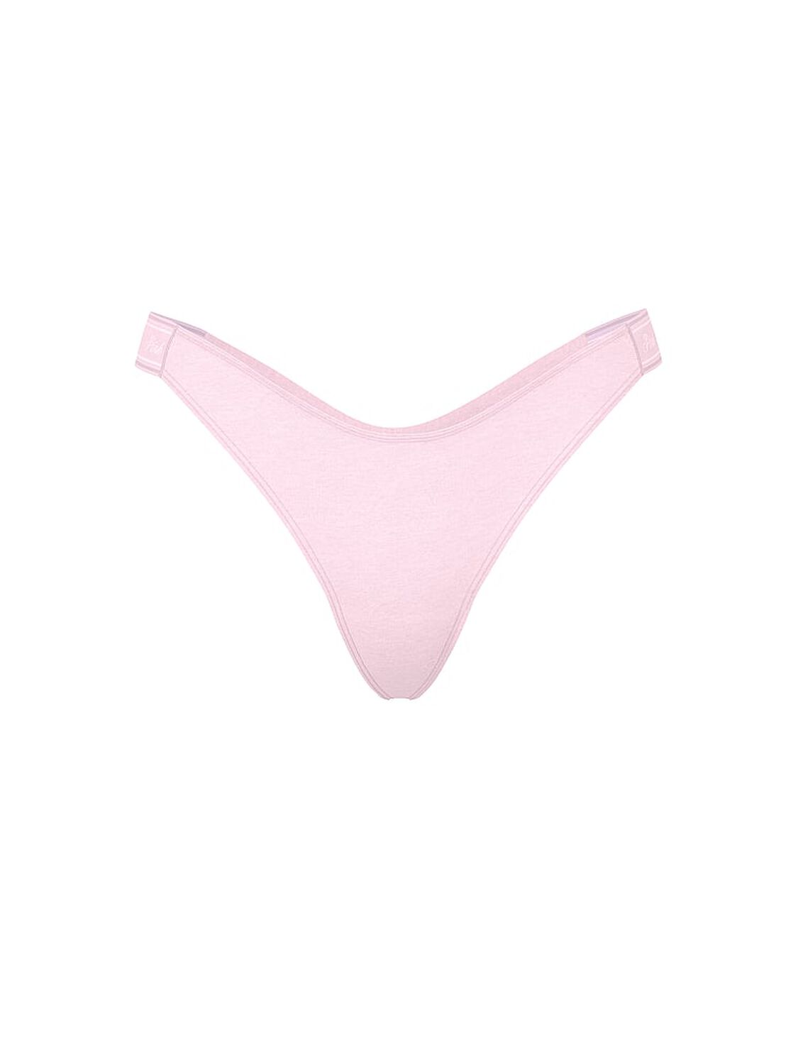 pink Pink Logo Cotton Shine High-Leg Thong Panty Pink Tulip 3 of 3 