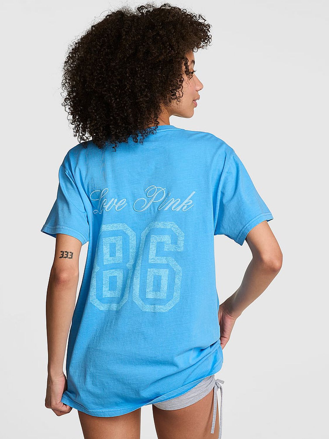 pink Pink Campus Cotton&trade; Tee Capri Blue 2 of 3 