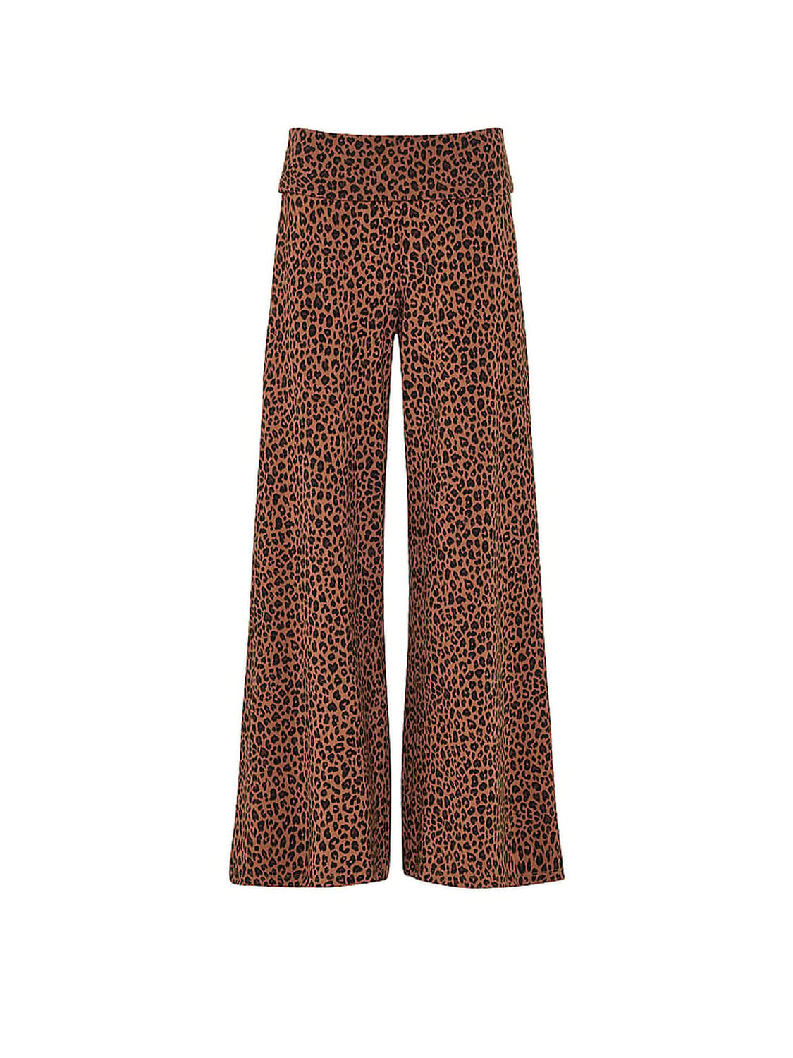 pink Pink All-Day Cotton&trade; Foldover Wide-Leg Pants Leopard 3 of 3 