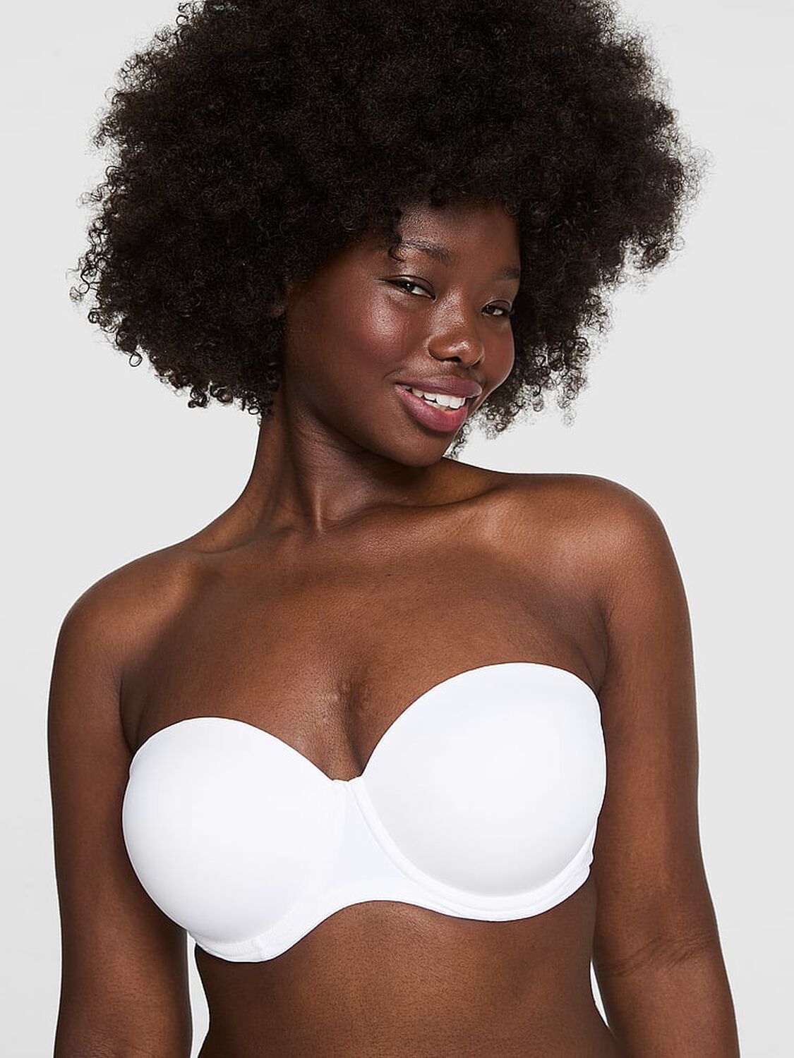 pink Pink Wear Everywhere Wear Everywhere Push-Up Strapless Bra White 1 of 3 