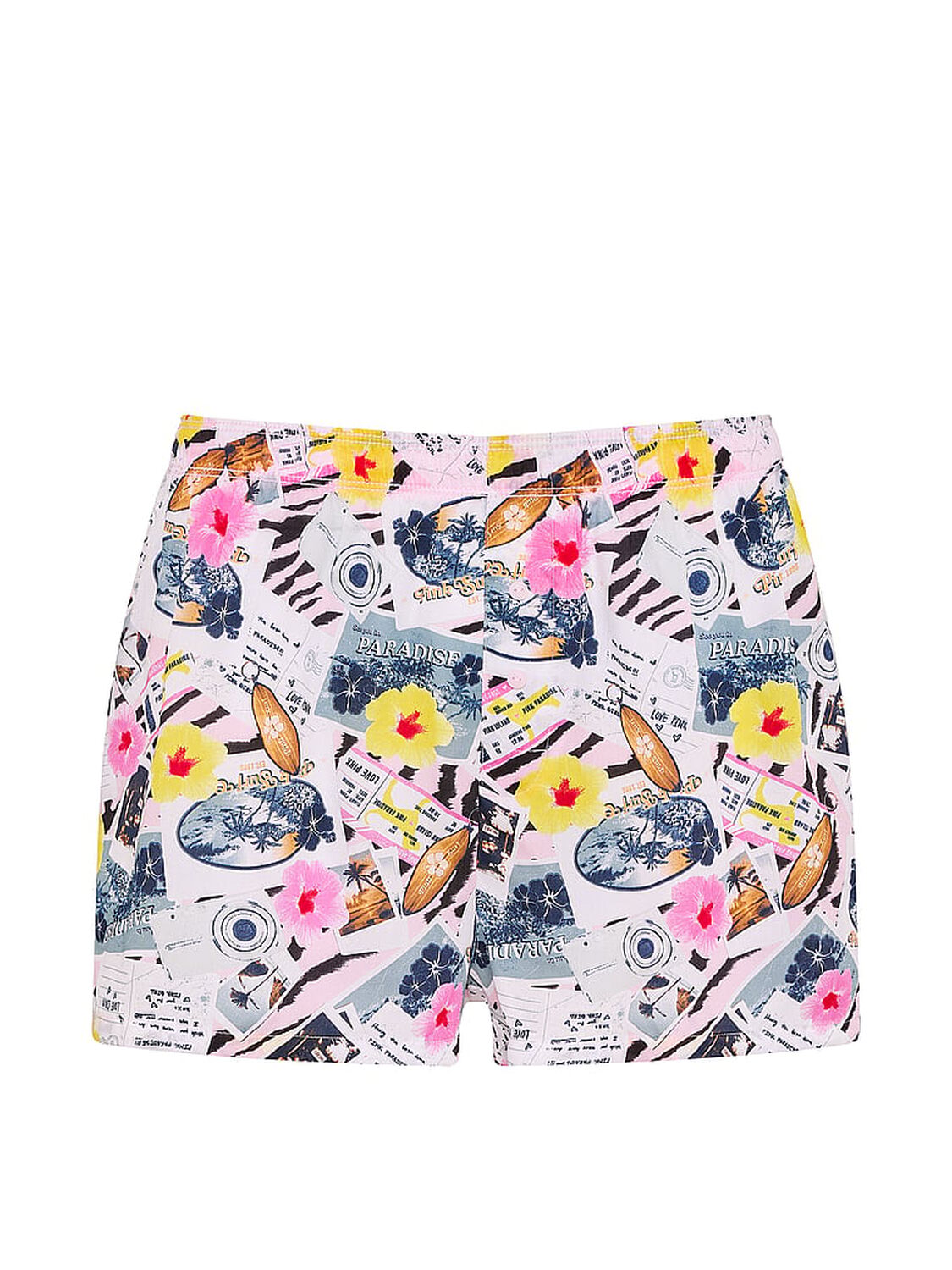 pink Pink Silky Sleep Boxy Pajama Shorts Cupid Pink Beach Print 3 of 3 