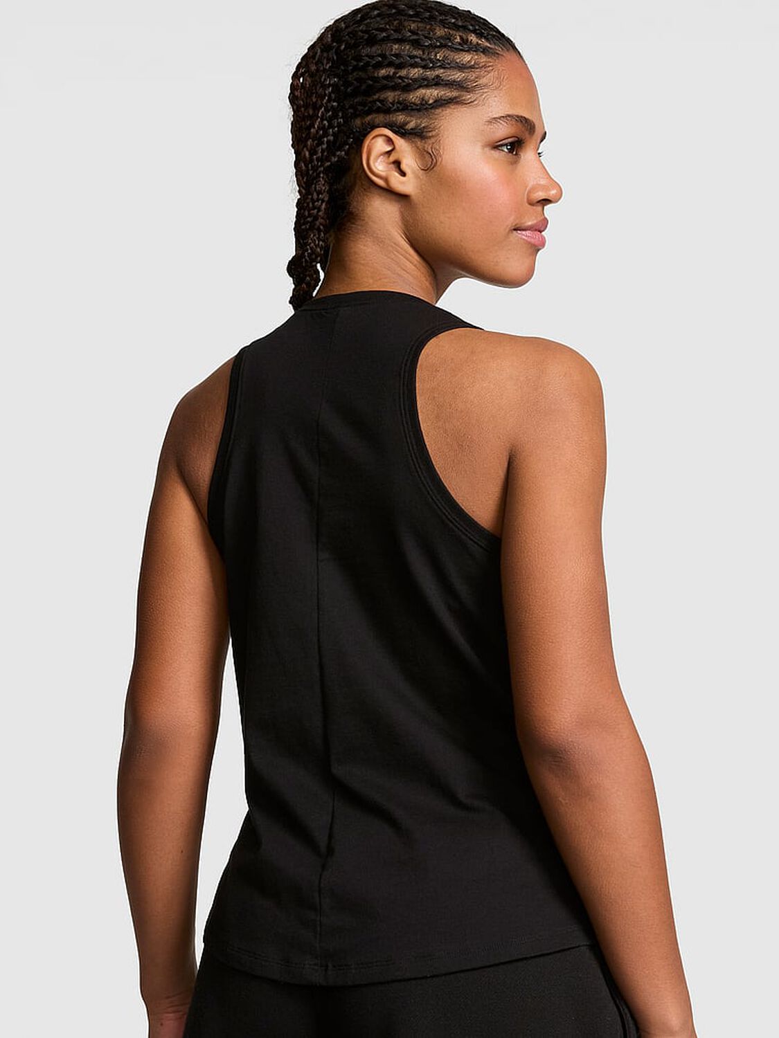 pink Pink Campus Cotton&trade; Tank Top Pure Black 2 of 3 
