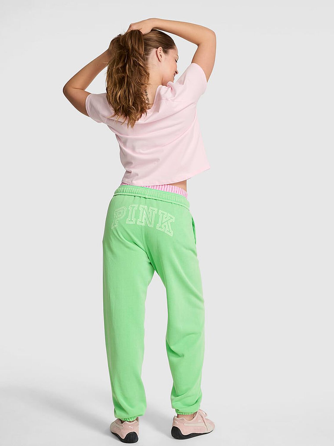 vs Pink Campus Fleece&trade;&nbsp;Sweatpants Graphic Green 2 of 4 