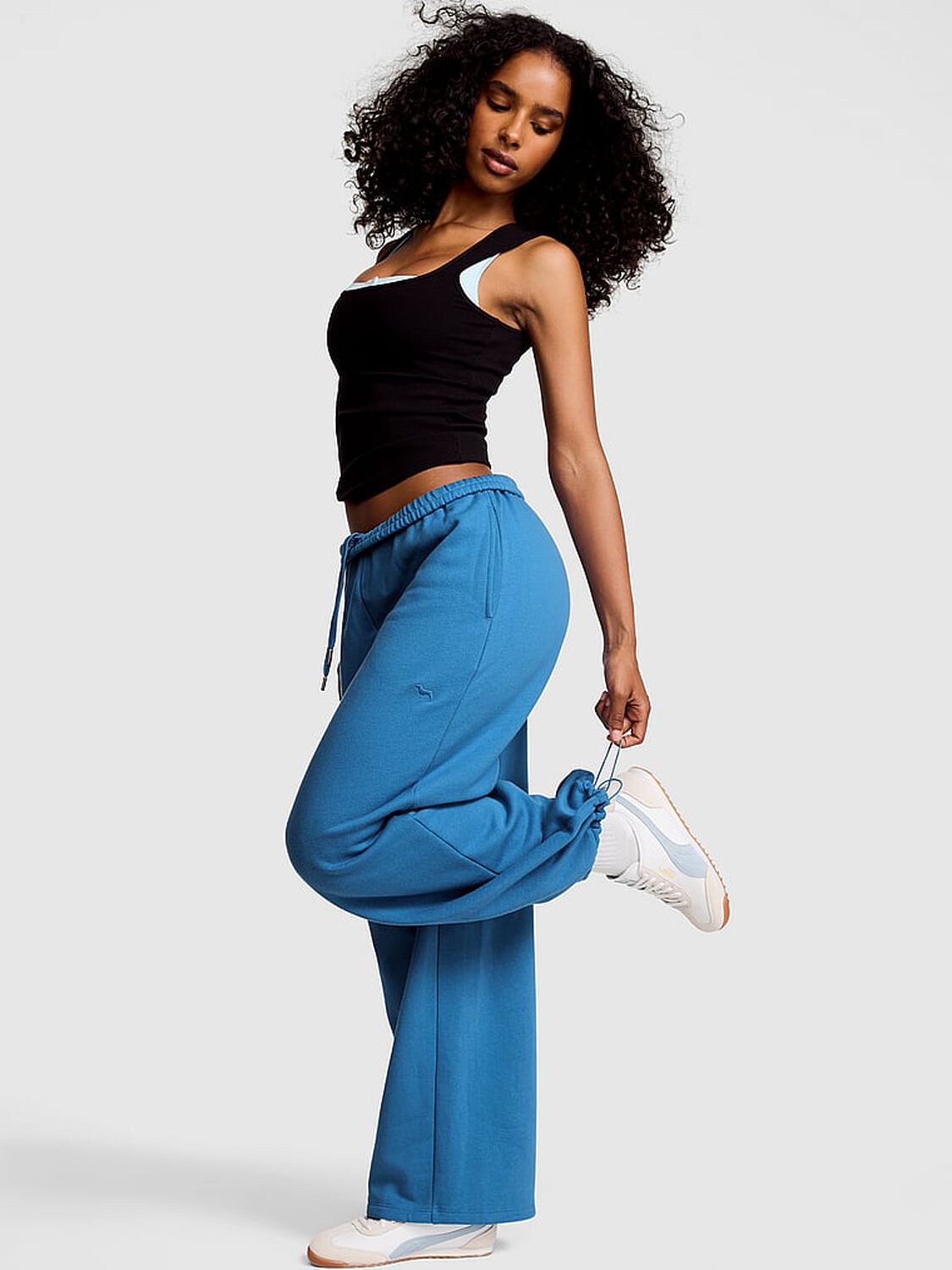 vs Pink Campus Fleece&trade; Adjustable-Cinch Sweatpants Varsity Blue 1 of 3 