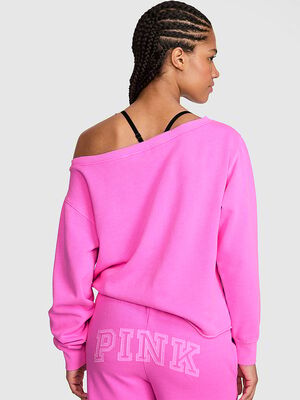 Campus Fleece&trade; Rib Off-The-Shoulder Sweatshirt