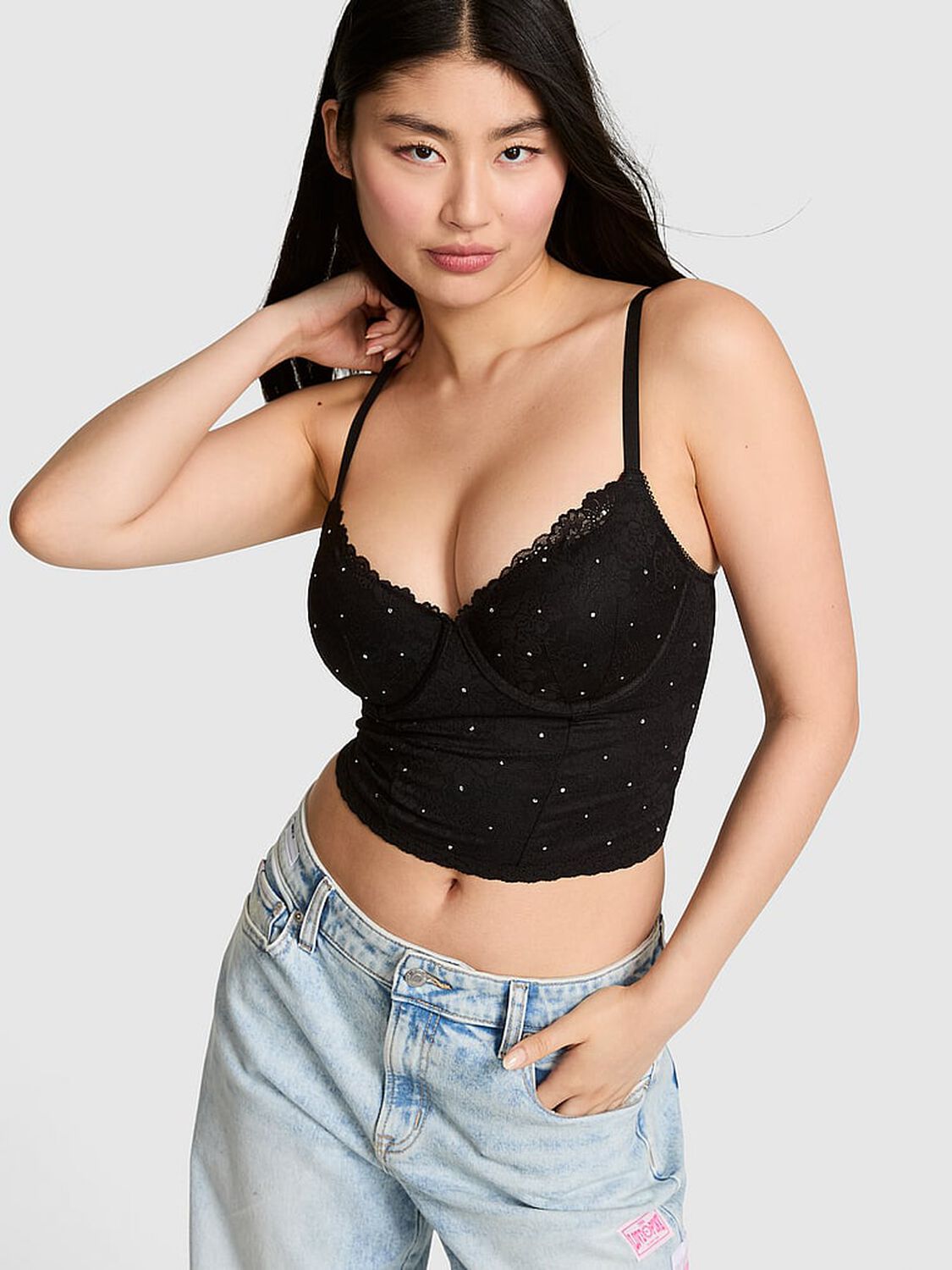 vs Pink PINK Wink&trade; Lightly Lined Scoop Corset Top 1 of 3 