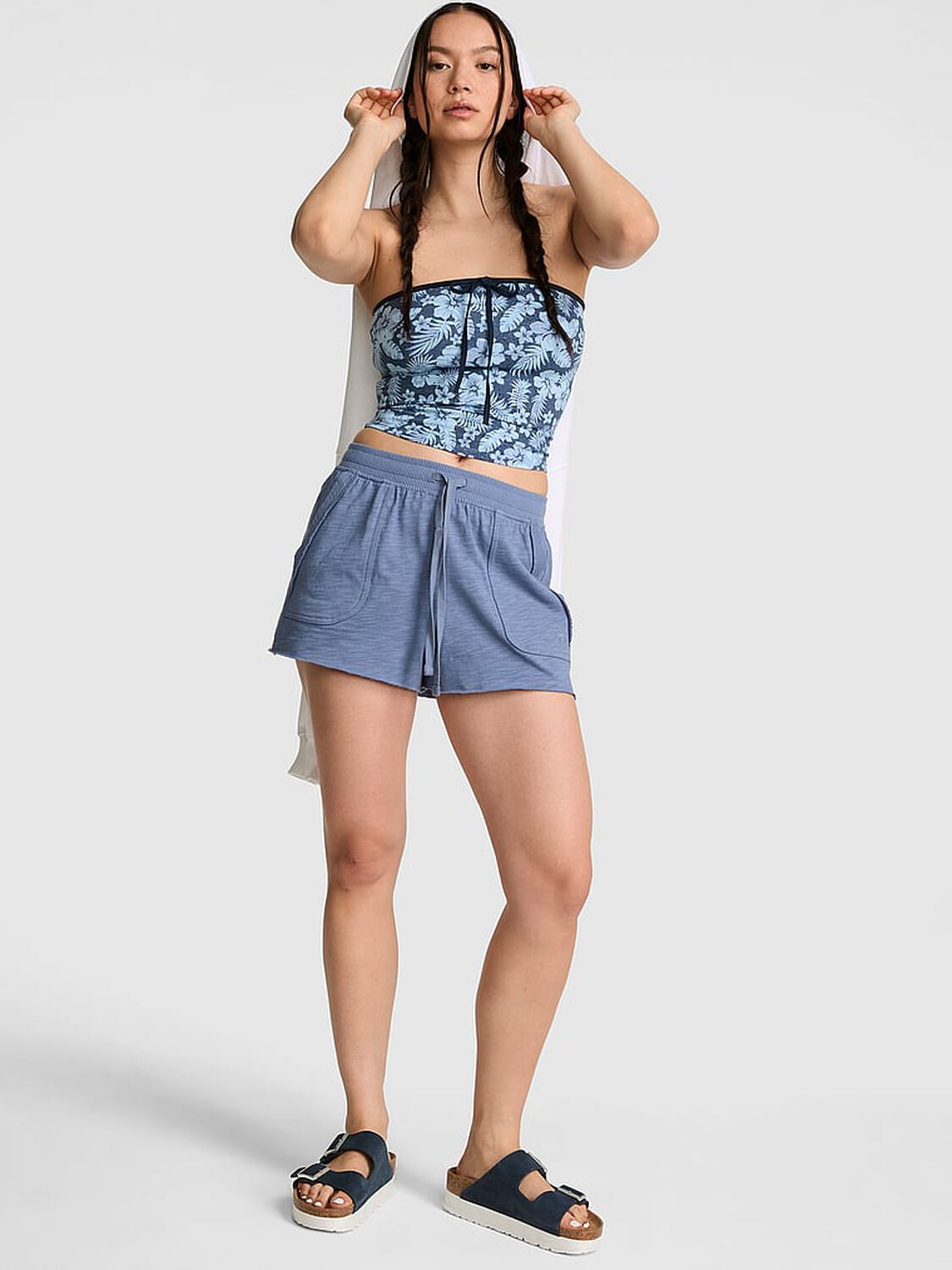 pink Pink Lightweight Lounge A-Line Shorts Dusty Iris 1 of 2 