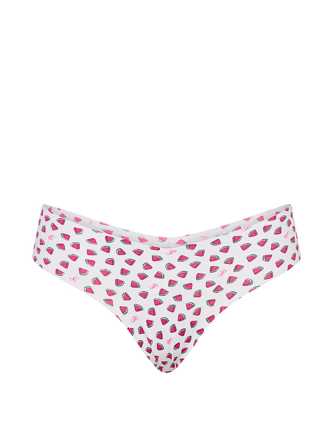 pink Pink No-Show Thong Panty Vs White Watermelon Print 3 of 3 