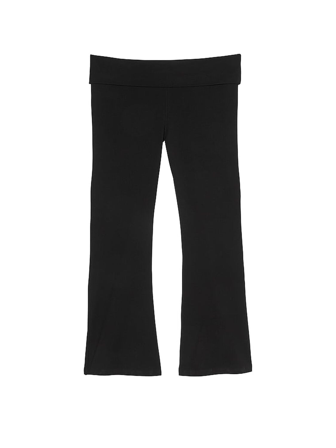 pink Pink All-Day Cotton Foldover Flare Leggings Pure Black 3 of 3 