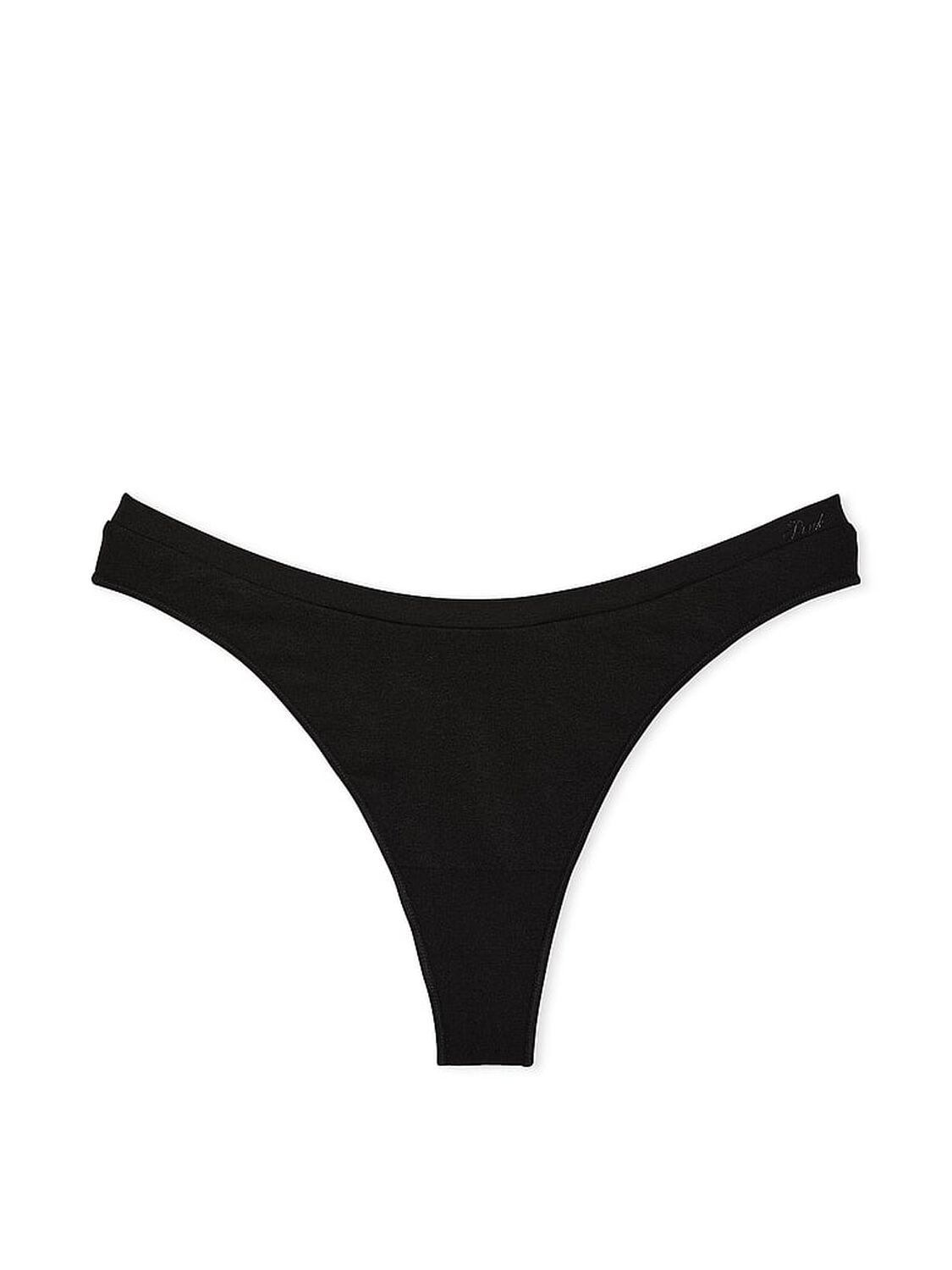 pink Pink Seamless High-Leg Thong Panty Pure Black 3 of 3 