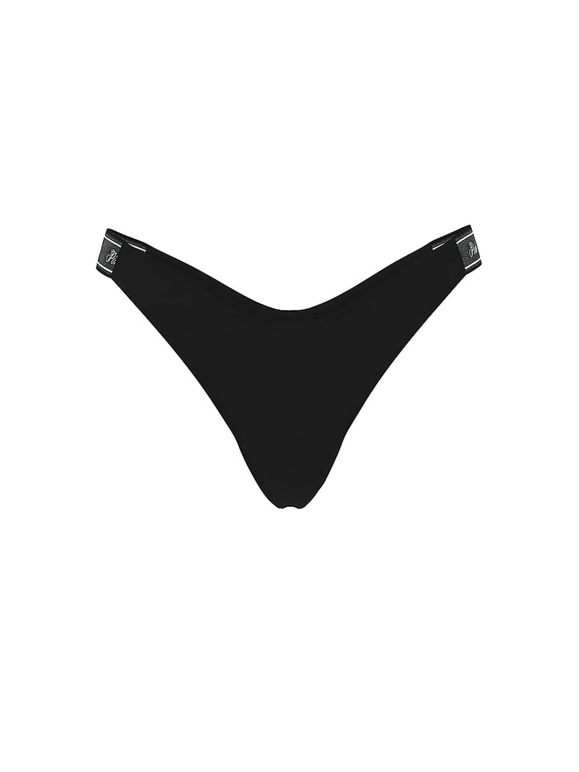 pink Pink Logo Cotton Shine High-Leg Thong Panty Black 3 of 3 
