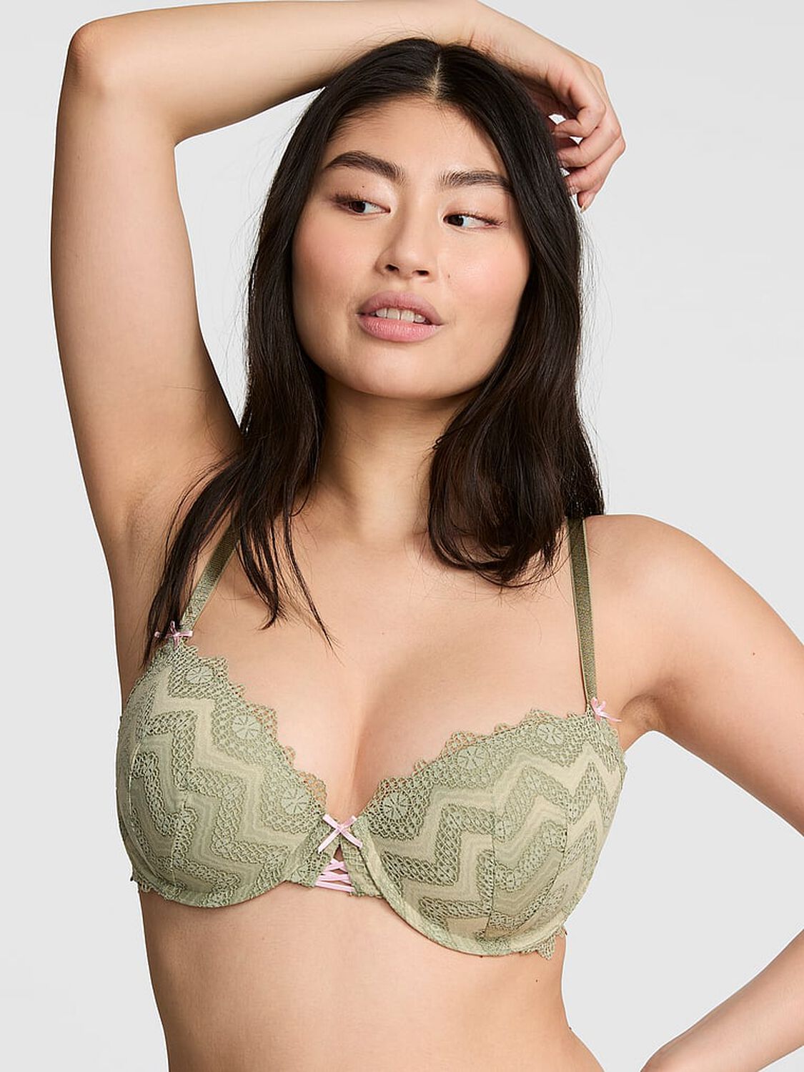 vs Pink Wink PINK Wink&trade; Lightly Lined Balconette Bra Slate Green 1 of 3 