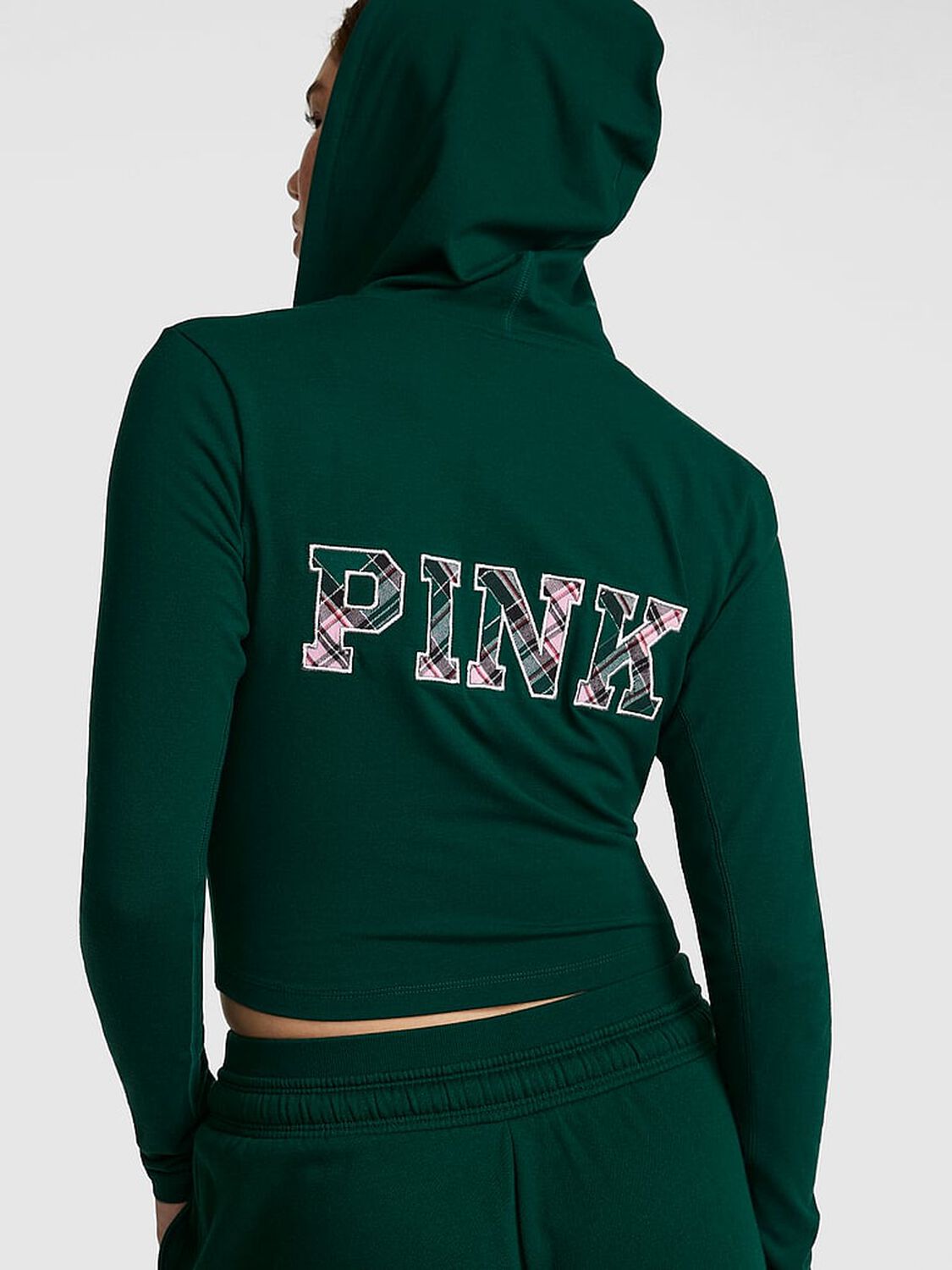 vs Pink All-Day Cotton&trade; Full-Zip Hoodie Dark Garden 2 of 3 