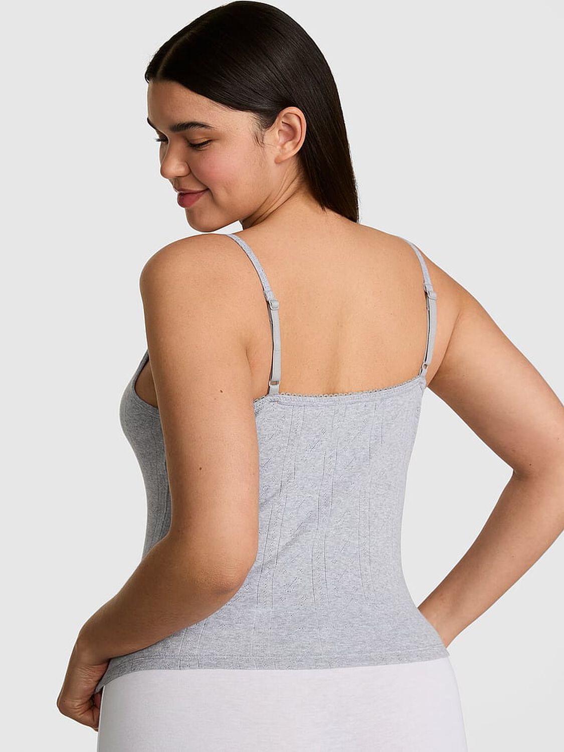 pink Pink Pointelle Sweetheart Cami Medium Heather 2 of 3 