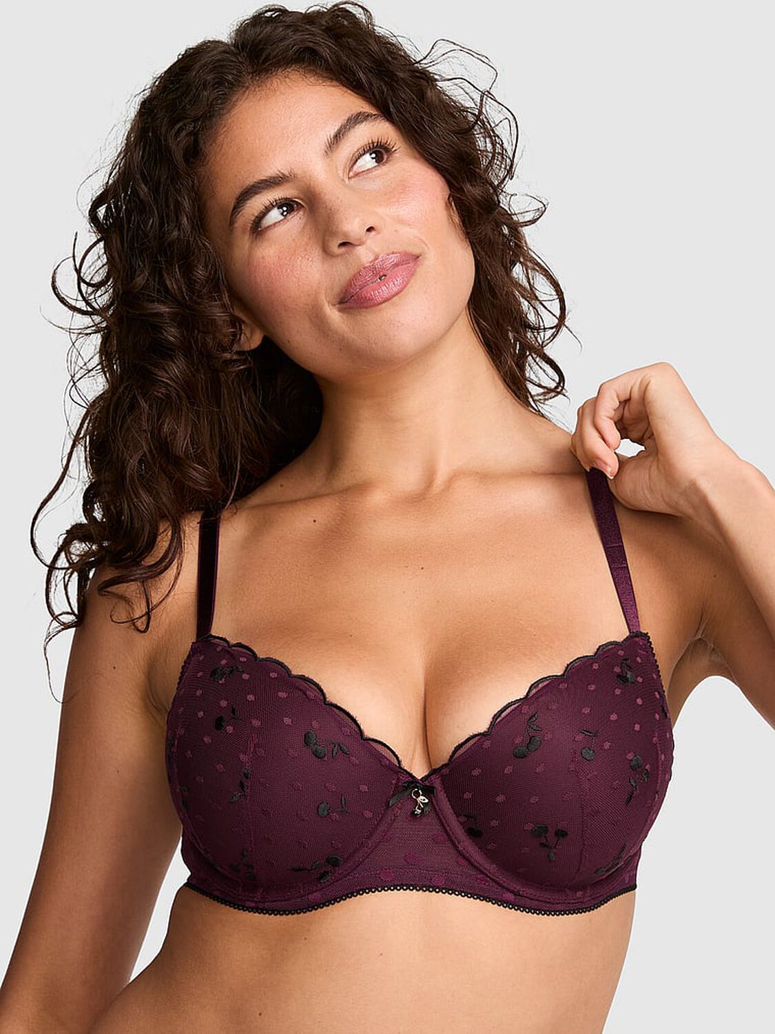 vs Pink PINK Wink&trade; Lightly Lined Balconette Bra Wild Rose 1 of 3 