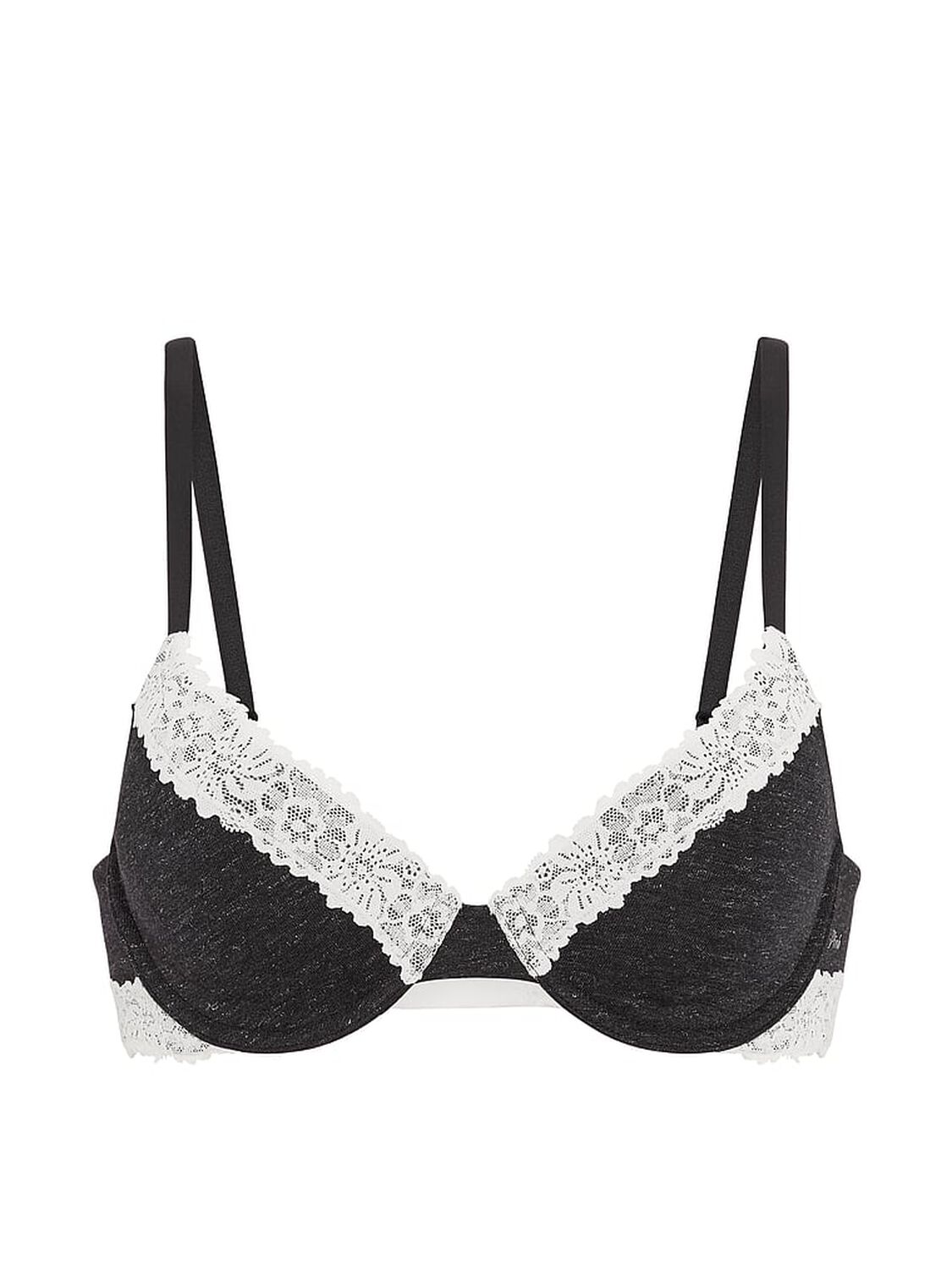 vs Pink Wear Everywhere&trade; Lightly Lined Full Coverage T-Shirt Bra Charcoal Heather Grey 3 of 3 