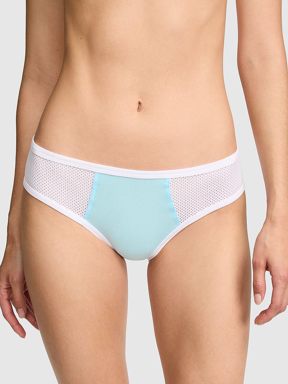 vs Pink Cotton Cheeky Panty Stream With White Trim 1 of 3 