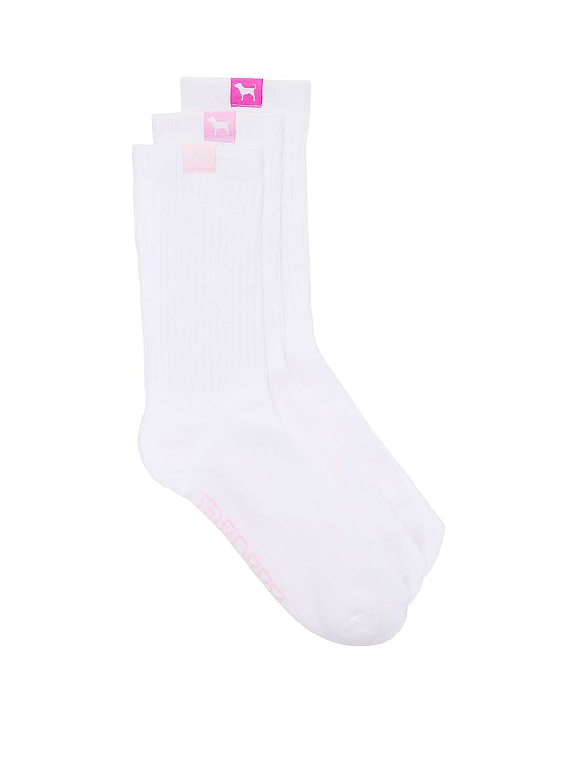 vs Pink 3-Pack Crew Socks White 1 of 2 