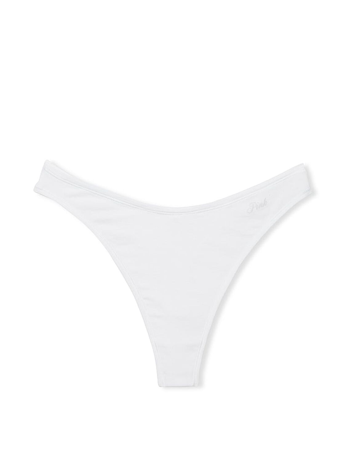 pink Pink Cotton High-Leg Thong Panty Vs White 3 of 3 