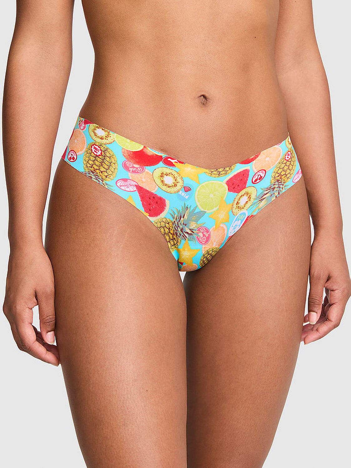 pink Pink No-Show Thong Panty Print 1 of 3 