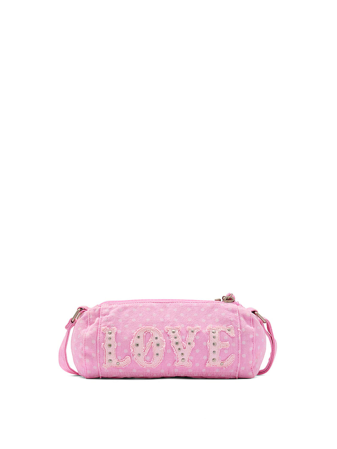 vs Pink Canvas Rolled Duffle Shoulder Bag Classic Pink Dot 2 of 2 