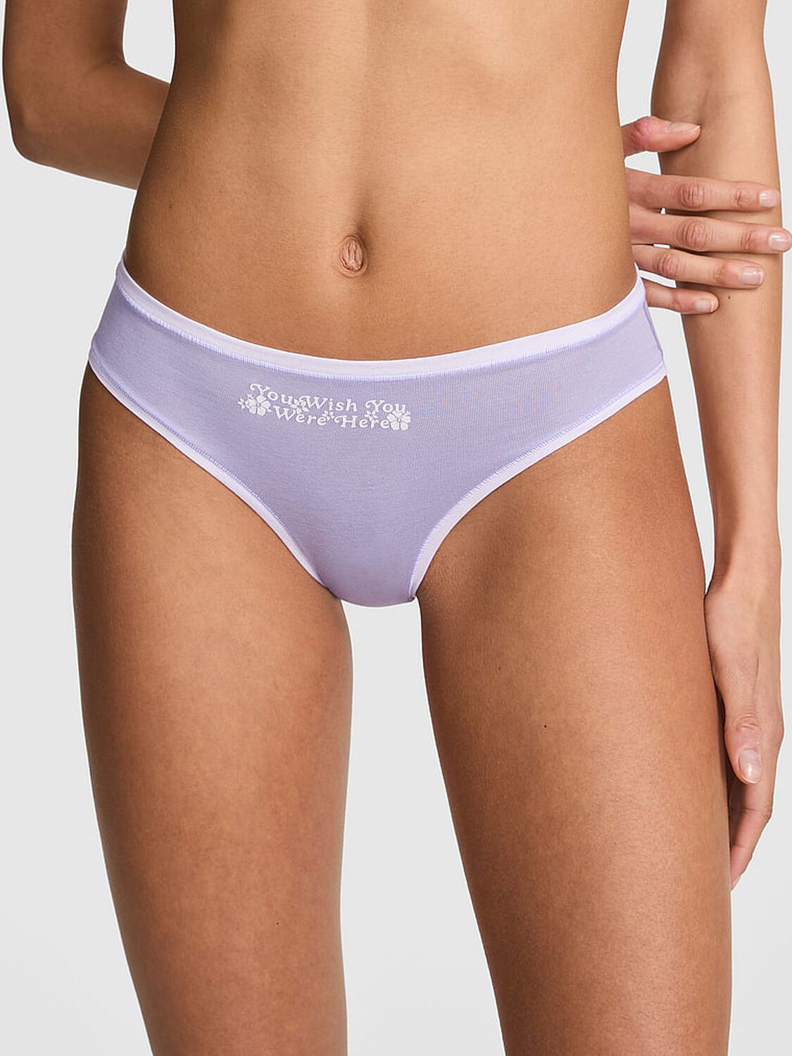 pink Pink Cotton Cheeky Panty Sweet Lavender With You Wish You Were Here Graphic 1 of 3 