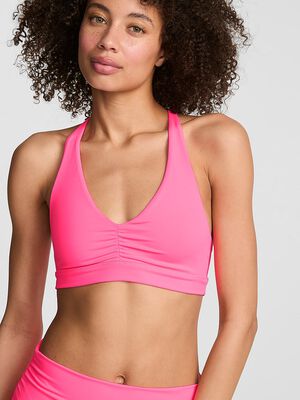 PINK Relay&trade; Ruched Plunge Sports Bra