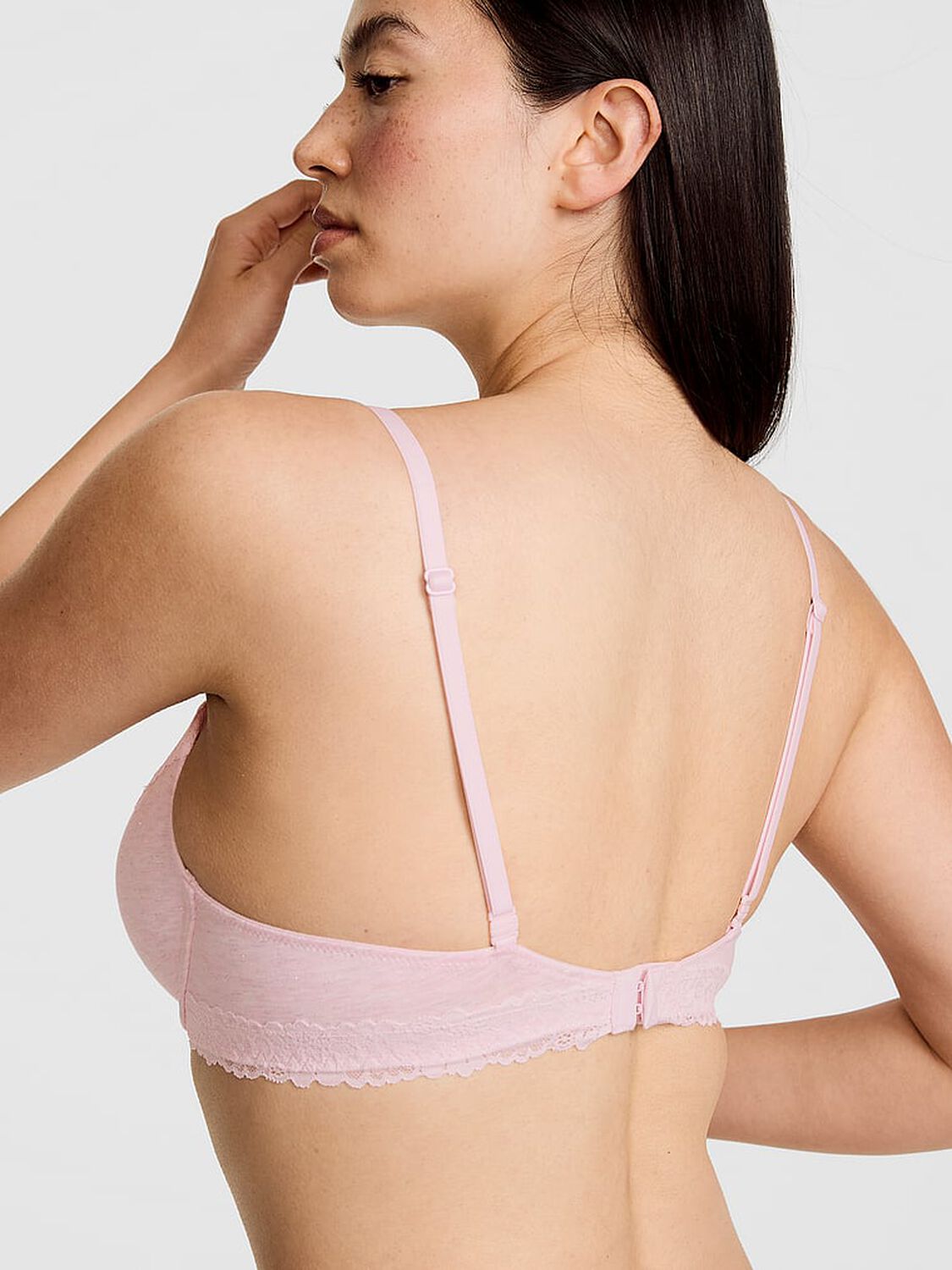 vs Pink Wear Everywhere&trade; Lightly Lined Full Coverage T-Shirt Bra Heather Petal Pink 2 of 3 