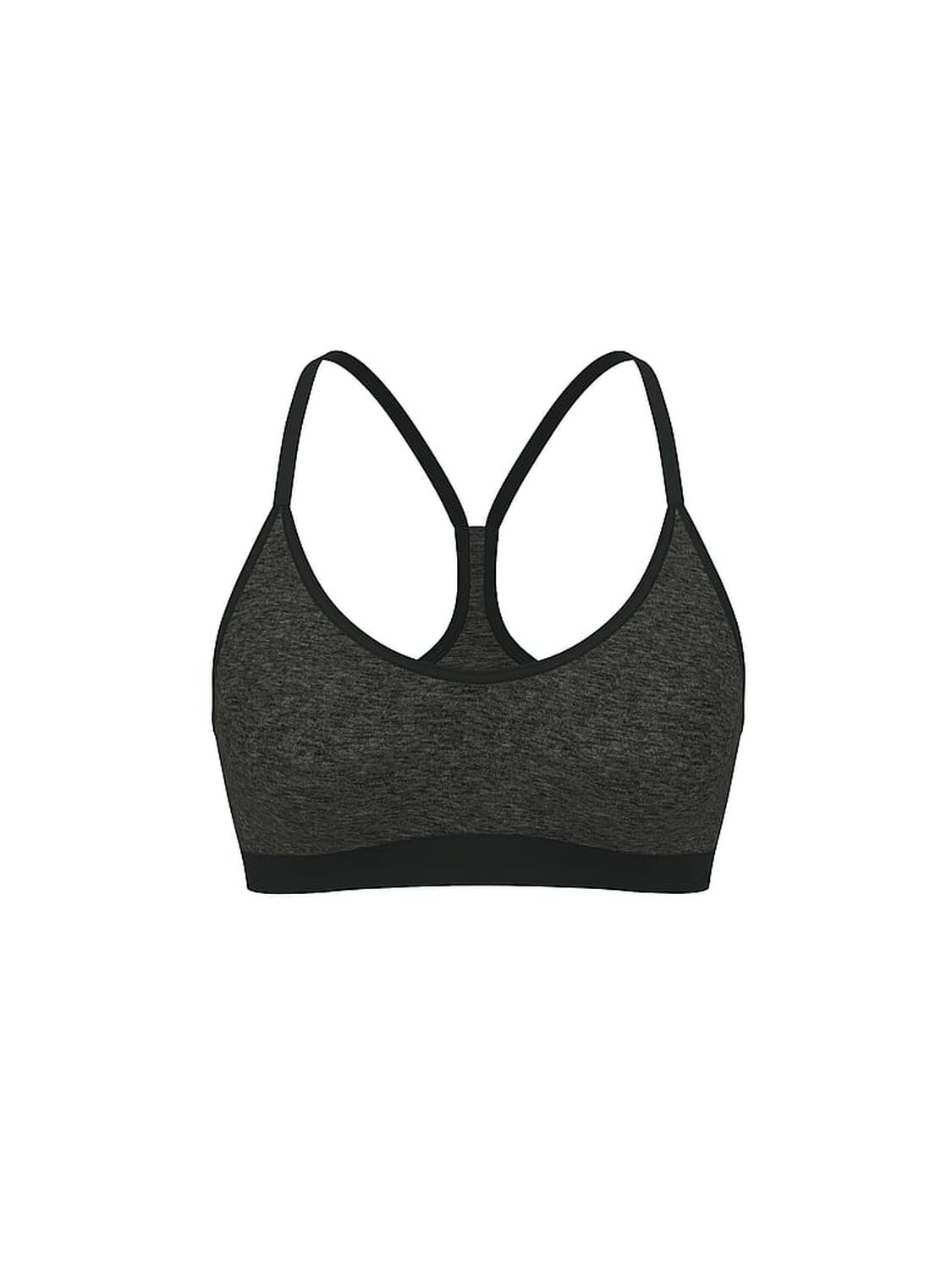 pink Pink All-Day Cotton&trade; Low-Scoop Racerback Bra Charcoal Heather Grey 3 of 3 