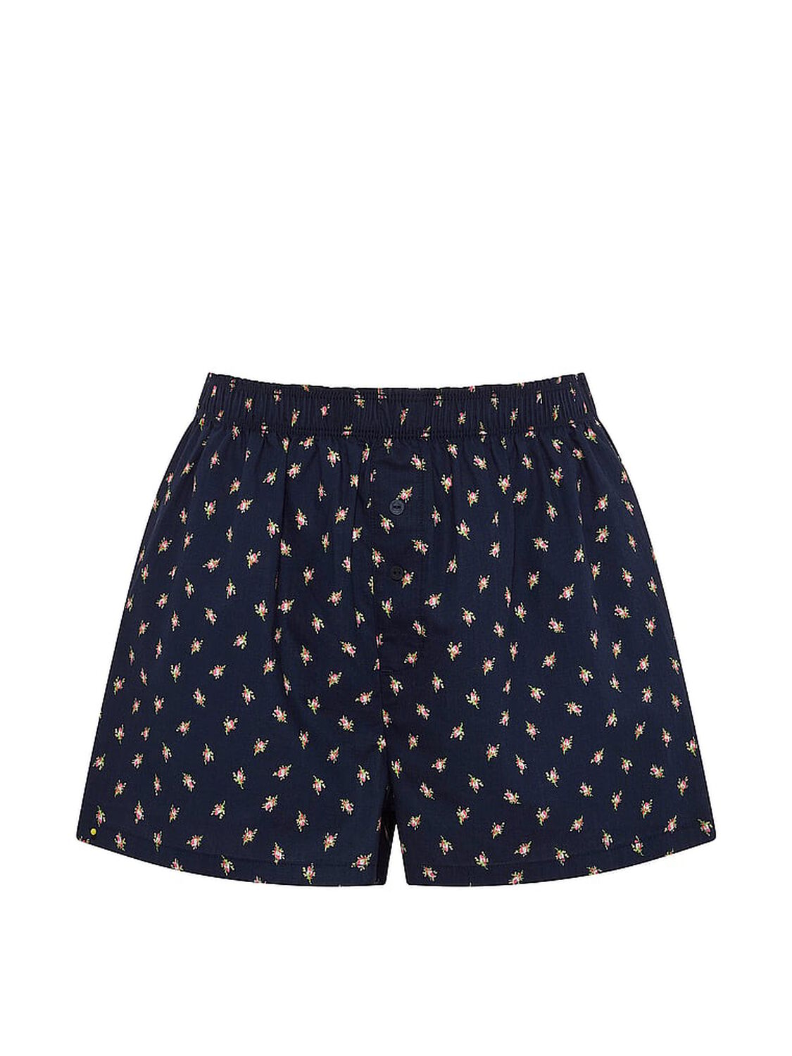 vs Pink Cotton Boxy Pajama Shorts Noir Navy Ditsy Floral Print 3 of 3 