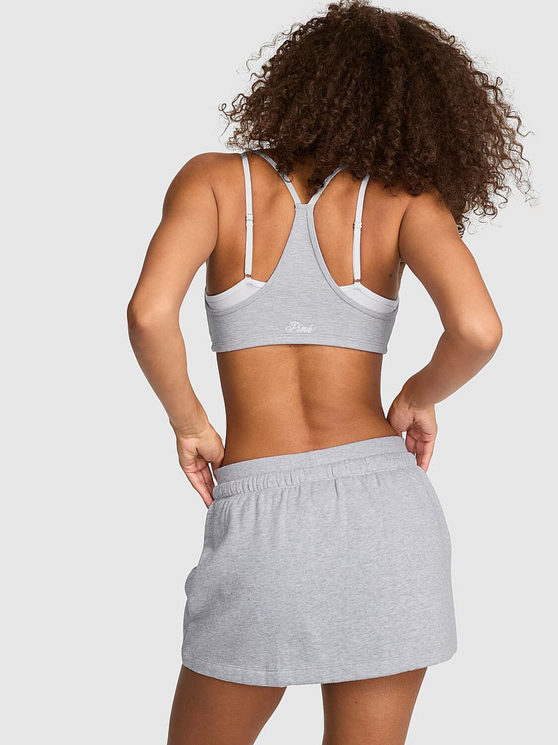 vs Pink Campus Fleece&trade; Front-Pocket Skort Medium Heather Grey 2 of 4 