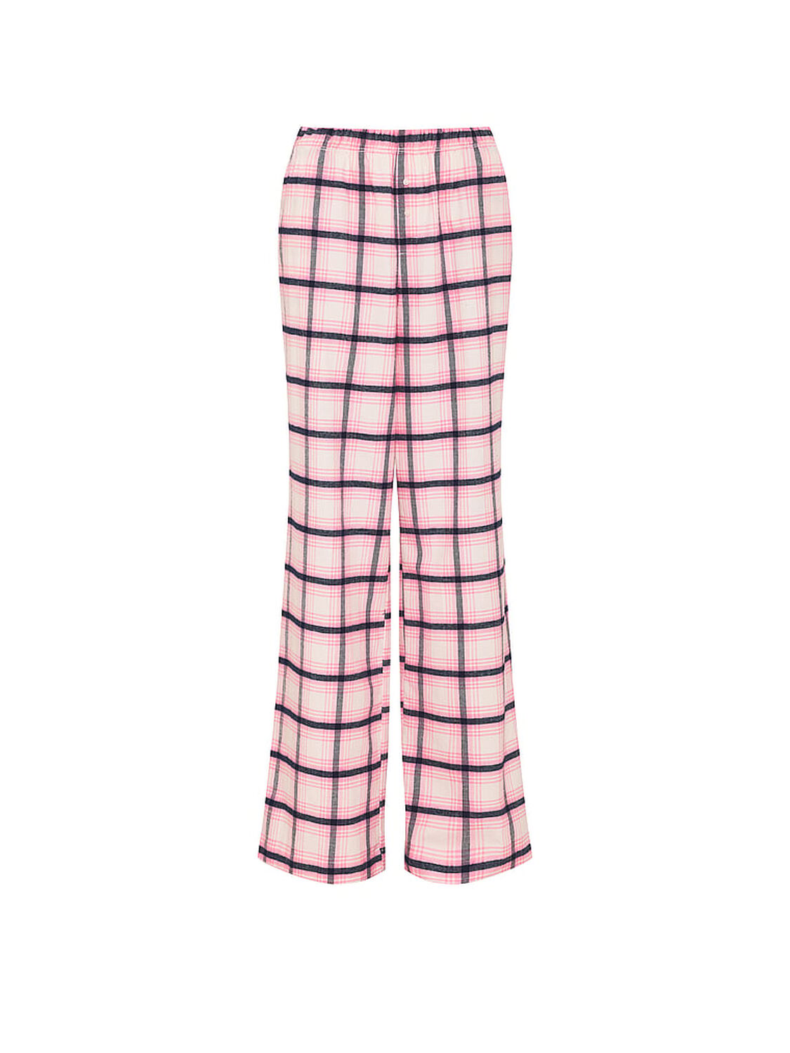 vs Pink 100% Cotton Favorite Flannel Pajama Pants Cozy White, Black, And Pink Plaid 3 of 3 